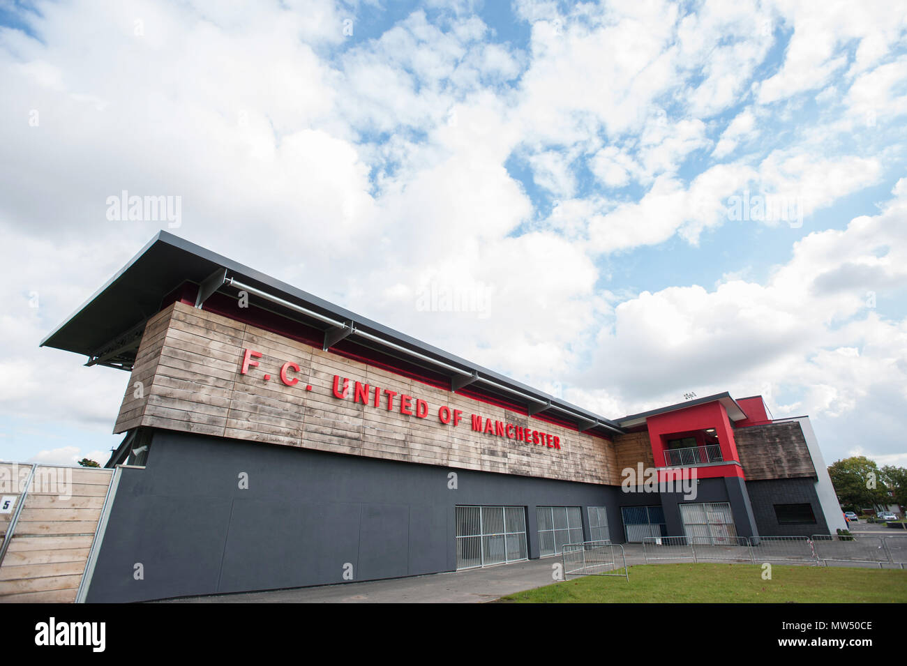 FC Regno di Manchester. Broadhurst Park Stadium. Foto Stock