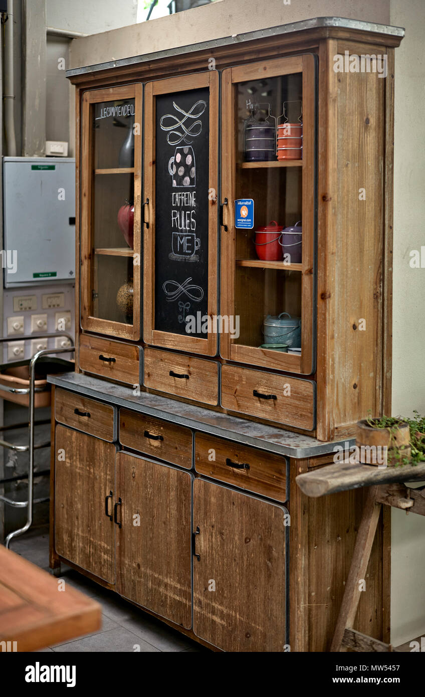 Antique Welsh dresser Foto Stock