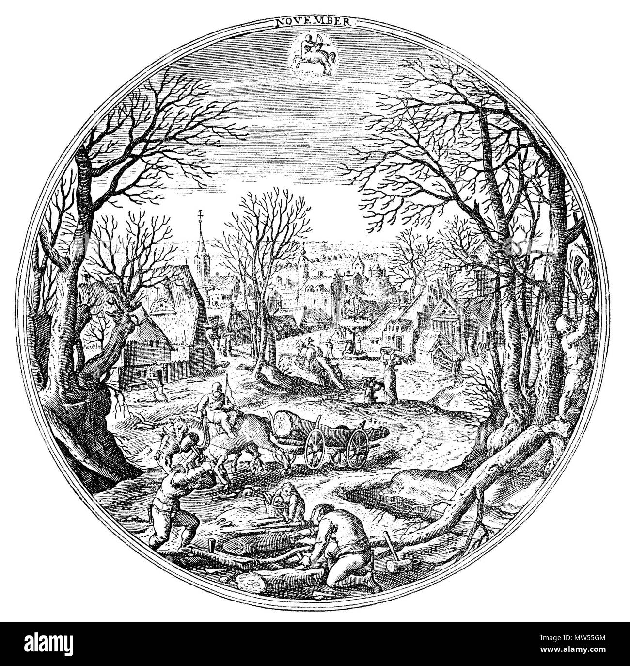 . Deutsch: 'Die zwölf Monate' . 1885. Georg Hirth 265 Hans Bol 11 Foto Stock