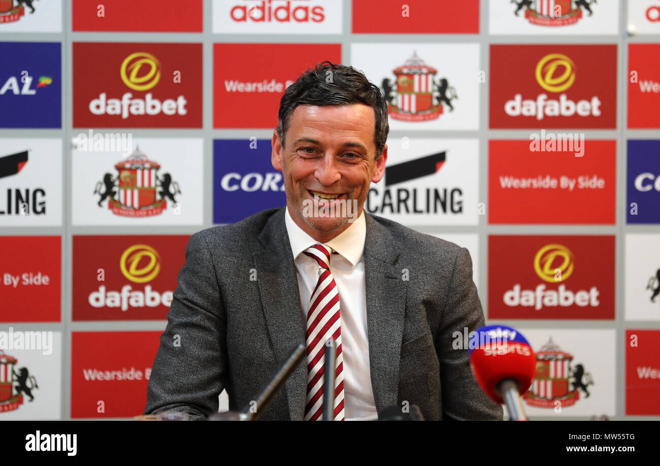 Nuovo Sunderland Jack manager Ross durante la conferenza stampa presso la Accademia di luce, Sunderland. Foto Stock