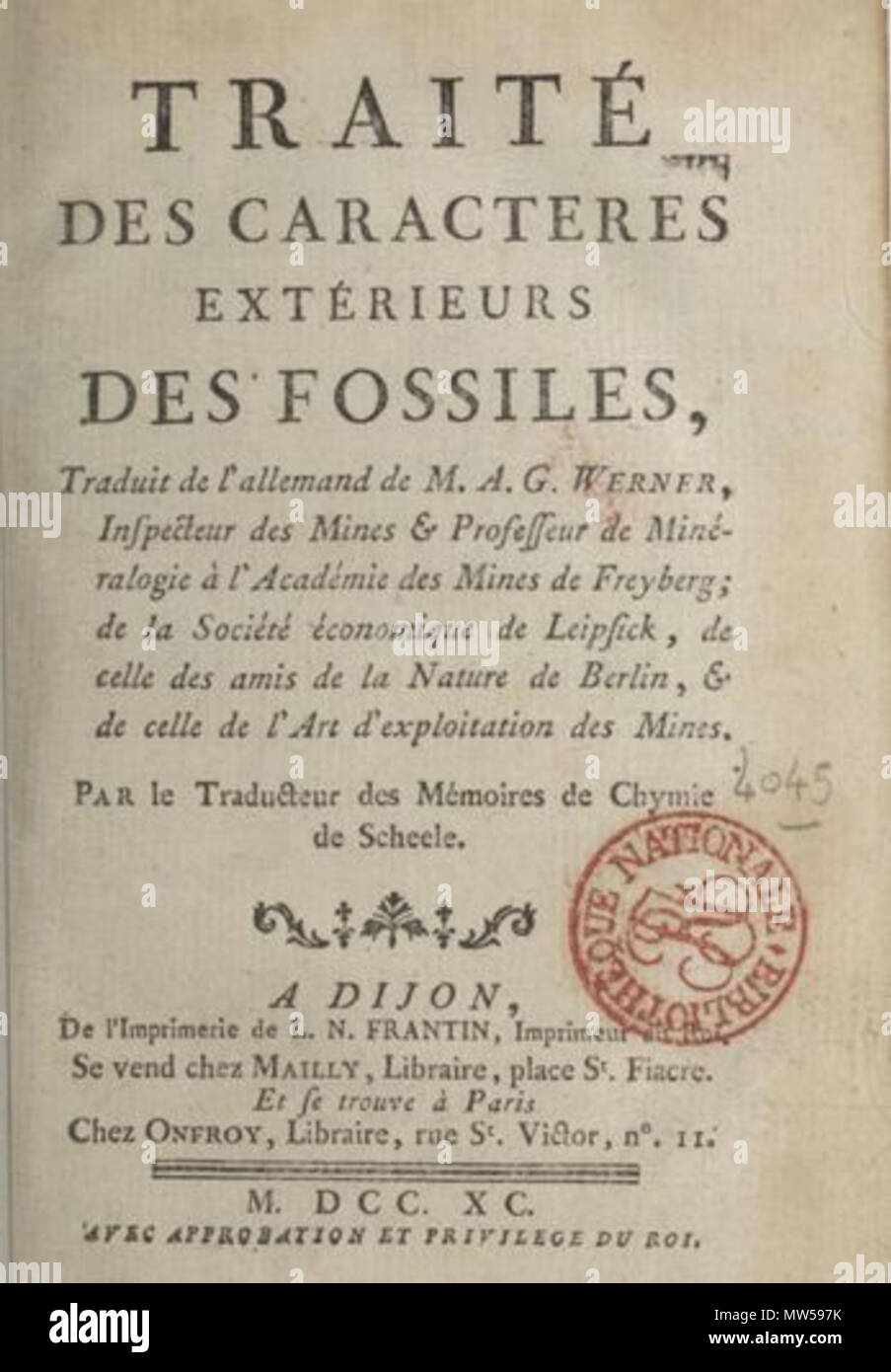 612 Traité des fossiles Foto Stock