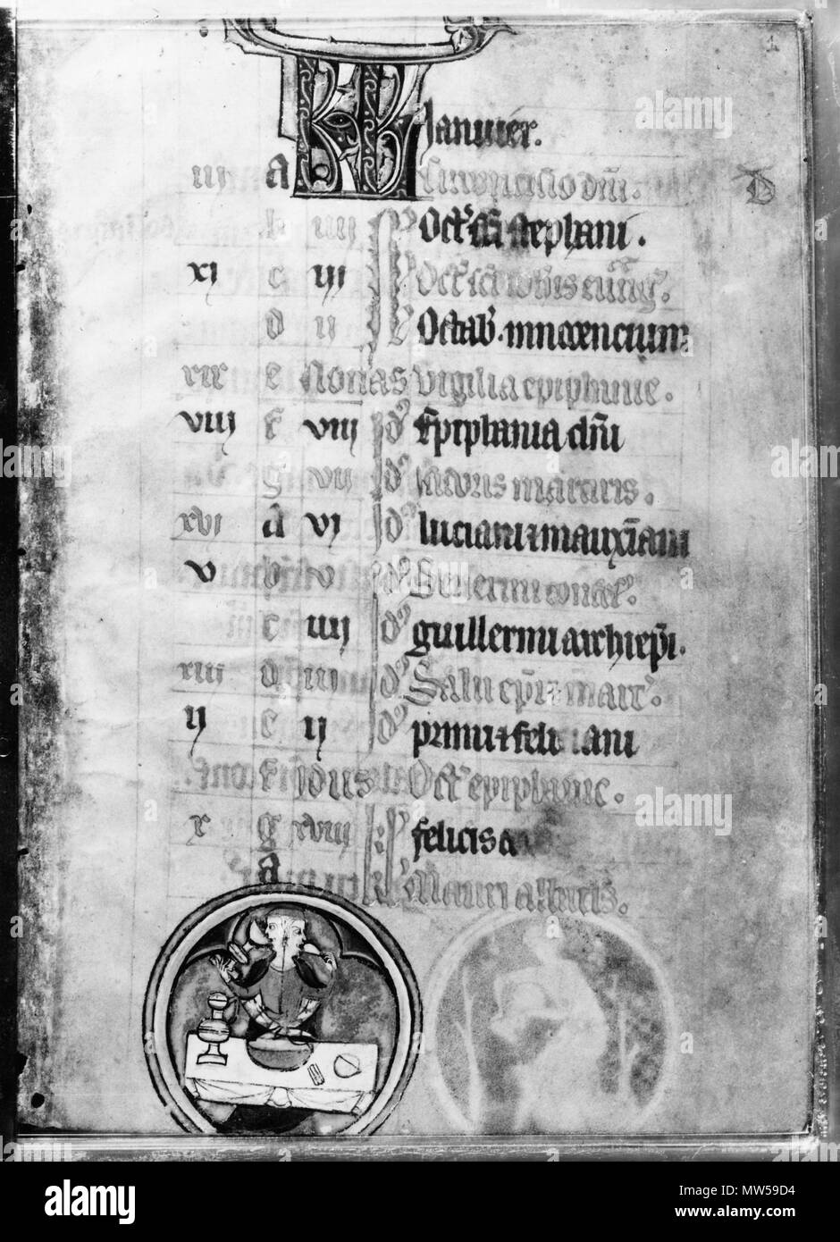 B1648 fol 1 recto 332 Kalendarium fino a en bönbok - Nationalmuseum - 25615 Foto Stock
