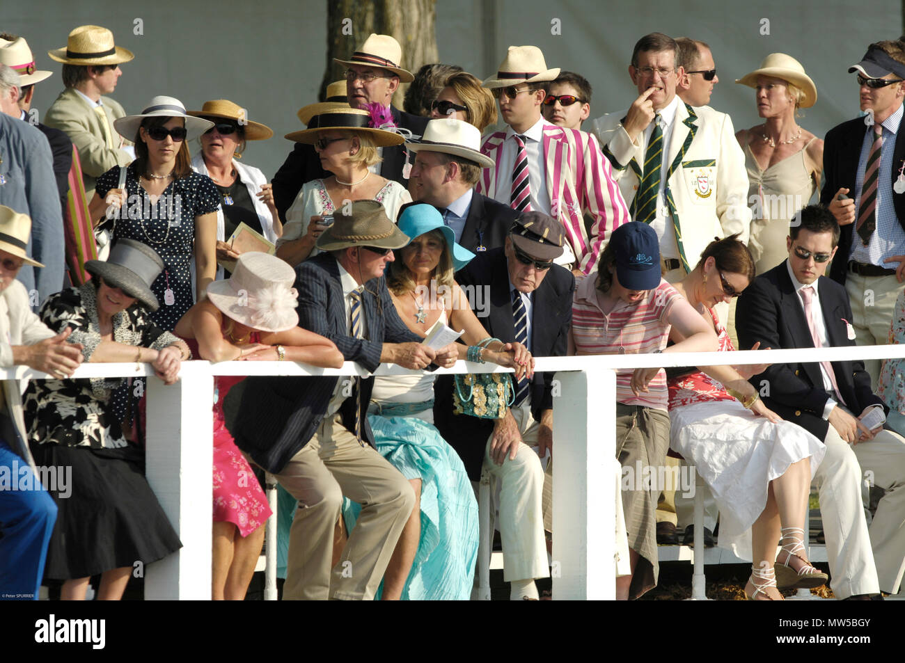 Henley, Gran Bretagna. Sabato 01/07/2006 Henley Royal Regatta, visualizzare gli spettatori, sulla piattaforma di osservazione, Steward Enclosure, Henley raggiungere, e Foto Stock