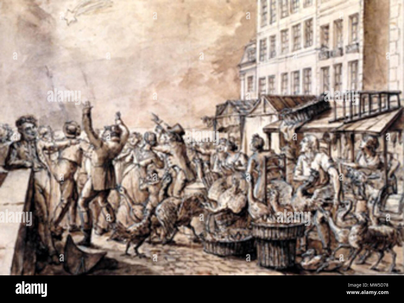 . Français : Foule réagissant au passage de la comète de 1811 . 19 novembre 2005, 16:42:22. Domaine pubblico per auto datant de 1811. 139 Comete 1811 121 Foto Stock