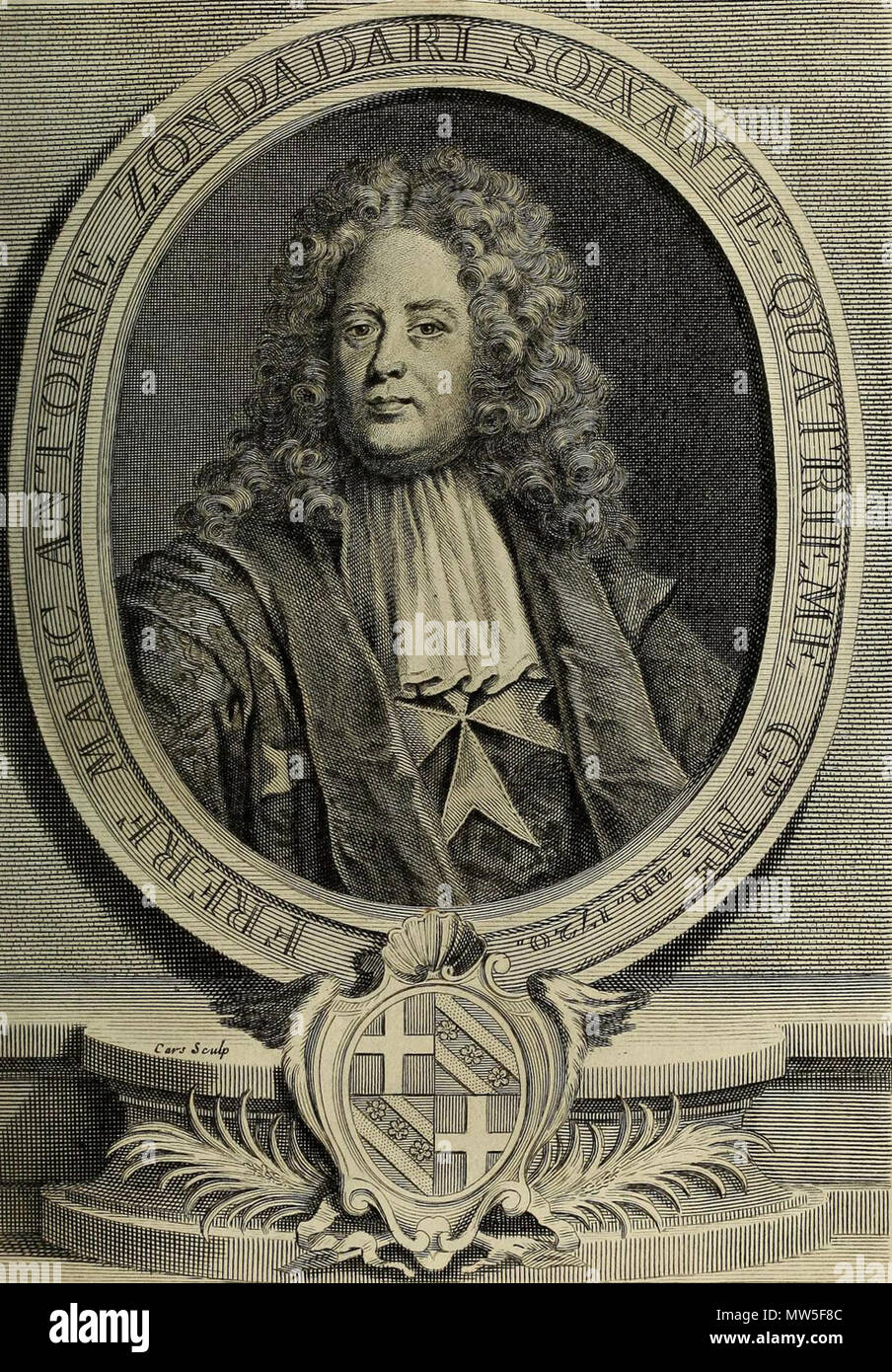 . Français : Grand maître de l'Ordre . 25 maggio 2016, 15:30:16. Abbé Vertot 395 Marc Antoine Zondadari Foto Stock