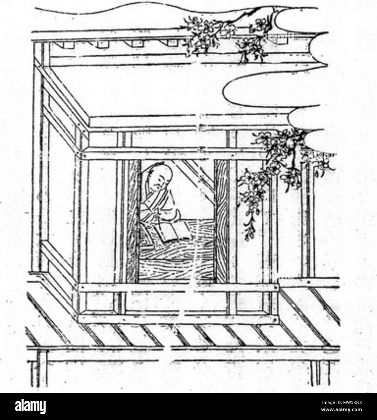 . 日本語: '家屋雑考'にある"出文机"(付書院) . 7 Aprile 2017 12:57:00. 沢田名垂、100年以上前に死亡 232 Ga91-defumi Foto Stock