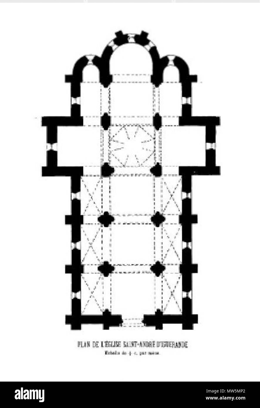 486 Plan de l'église Saint-André d'Iguerande Foto Stock