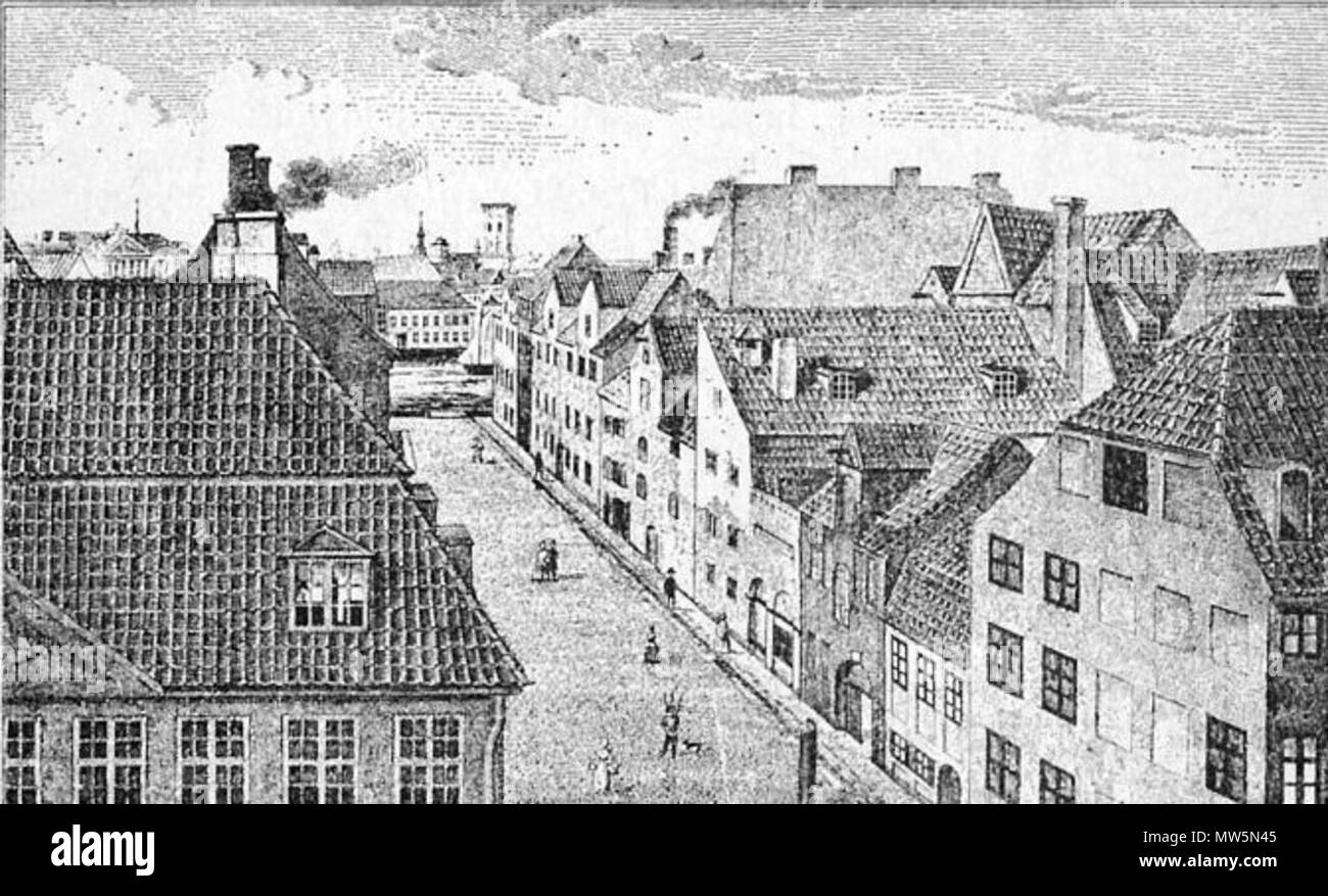 . Inglese: Torvegade in Christianshavn, Copenhagen, Danimarca . Data sconosciuta. Sconosciuto 611 Torvegade vecchia immagine (2) Foto Stock