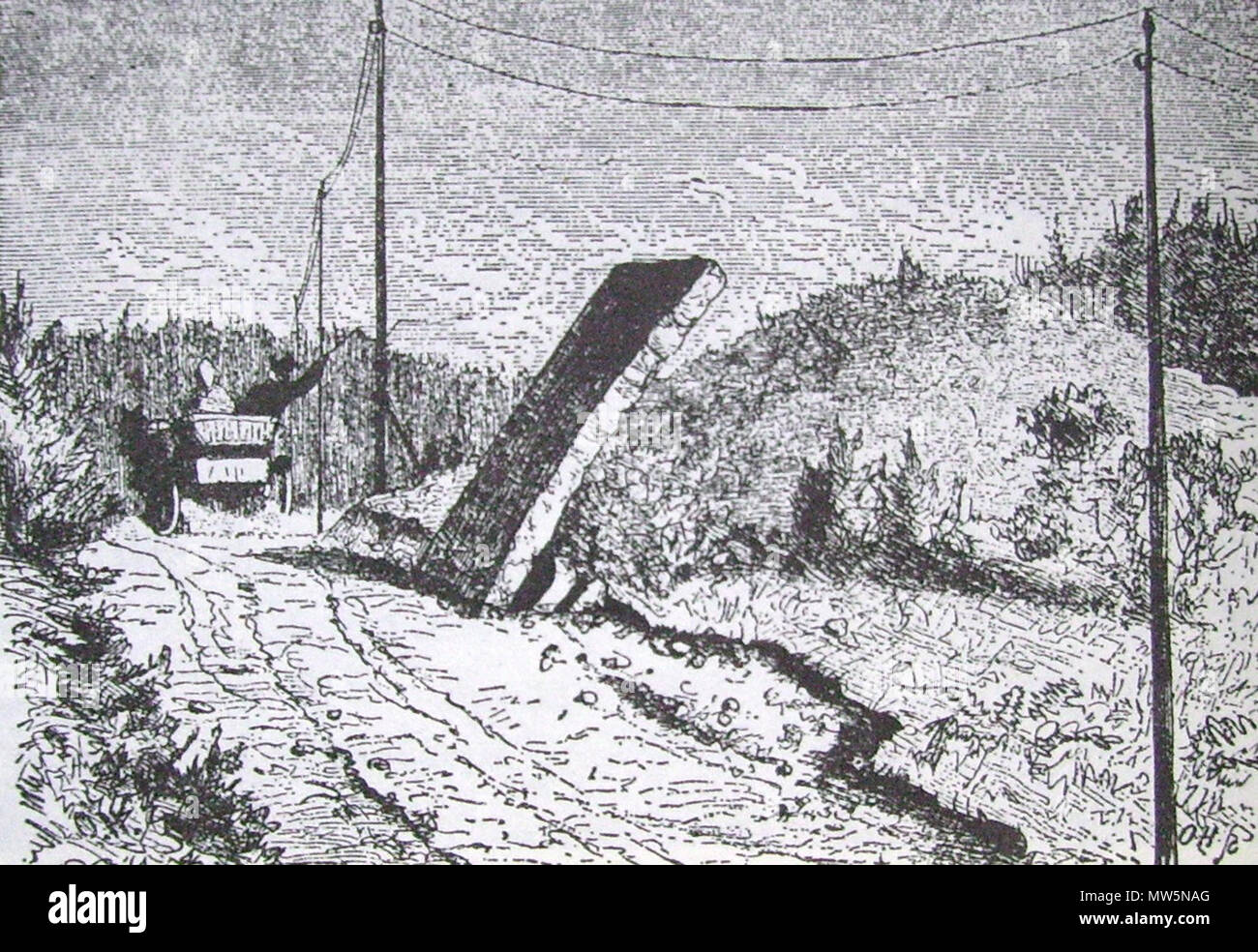 350 Kungshållet, Kjula ås. Olof Hermelin 1860t. Telegraf Etuna-Sthlm. Schnell Foto Stock