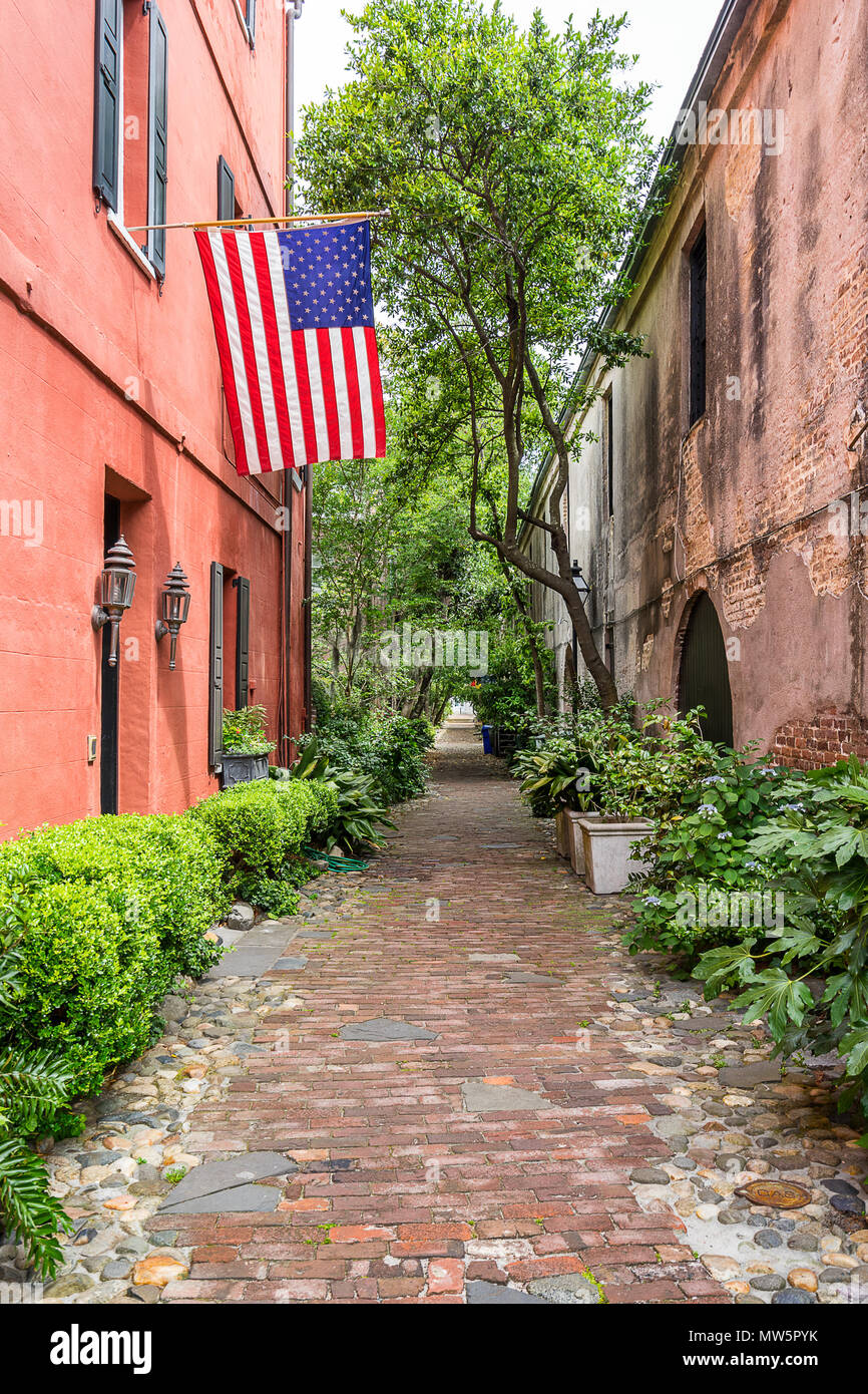 Coloratissima street a Charleston nella Carolina del Sud Foto Stock