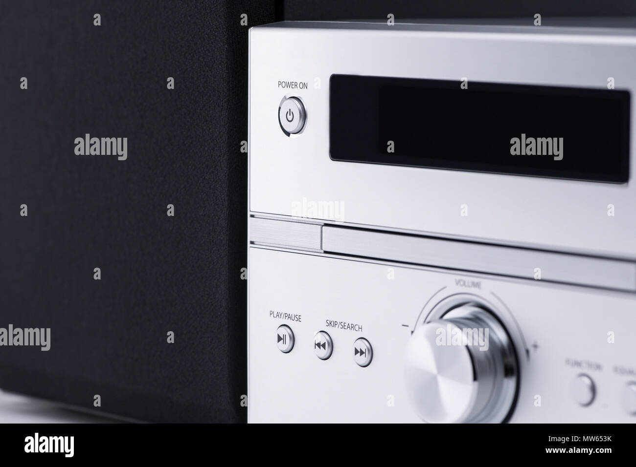 Modern music center con controllo del volume, close-up Foto Stock