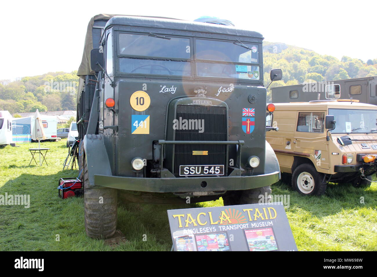 I veicoli militari mostrano a Llandudno, Galles Foto Stock