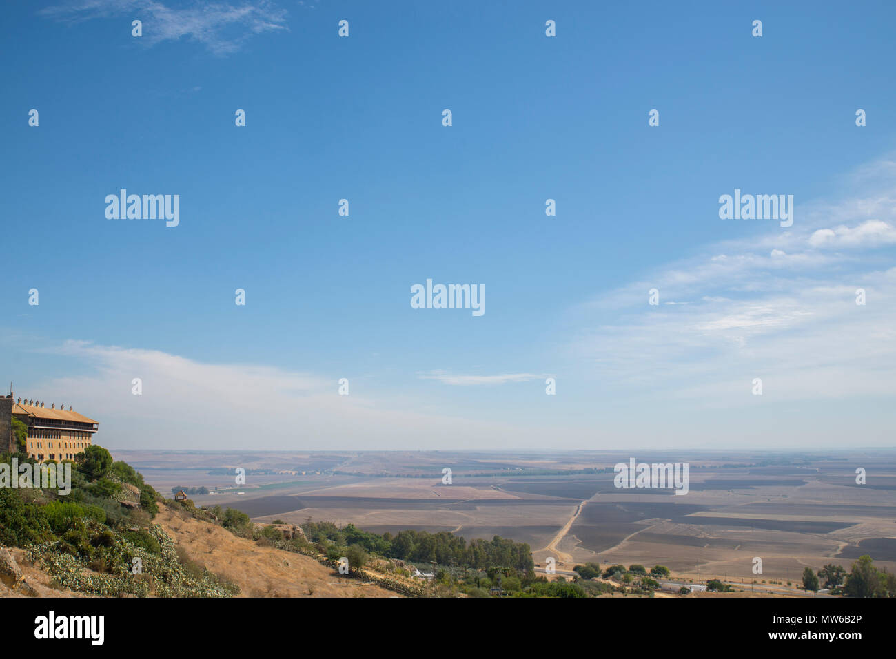 Vista della vallata e Pardor de Carmona Hotel in Sevilla provincia da Carmona, Spagna Foto Stock