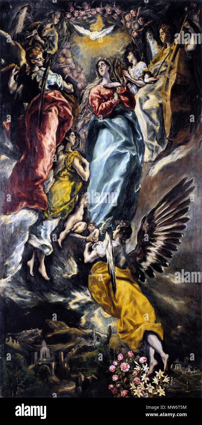 . Español: La obra rappresentanouna la Inmaculada Concepción de la Virgen María. 671 Inmaculada Oballe El Greco Foto Stock . Español: La obra rappresentanouna la Inmaculada Concepción de la Virgen María. 671 Inmaculada Oballe El Greco Foto Stock