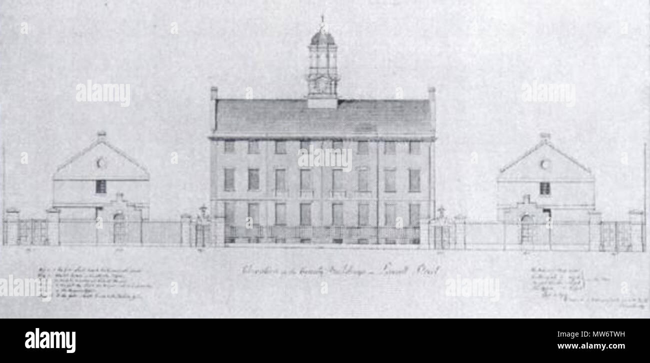 . 'Elevazione della contea di edifici su Leverett Street", Boston, 1819, disegnato da Thomas W. Sumner. 1819. T.W. Sumner 6 1819 Elevazione della contea di edifici su Leverett St Boston byThomasWSumner SPNEA Foto Stock