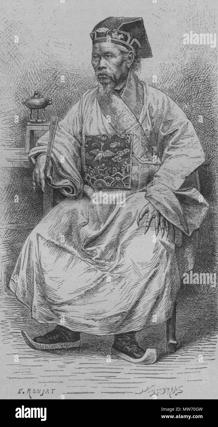 . Français : Mandarin annamita inférieur . 1874. E. Ronjat, d'après une photographie 18 762 PetitMandarin Foto Stock
