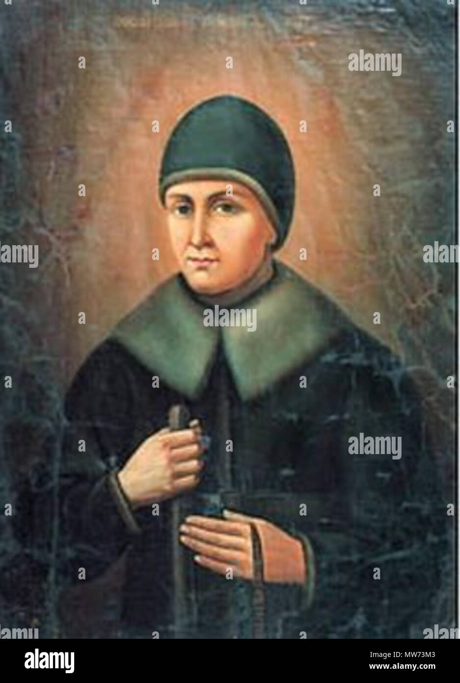 . Русский: Первая Дивеевская игумения преп. Александра (Агафия Мельгунова). Портрет конца XVIII в. fine del XVIII secolo. anonimus 34 Aleksandra Diveevskay Foto Stock