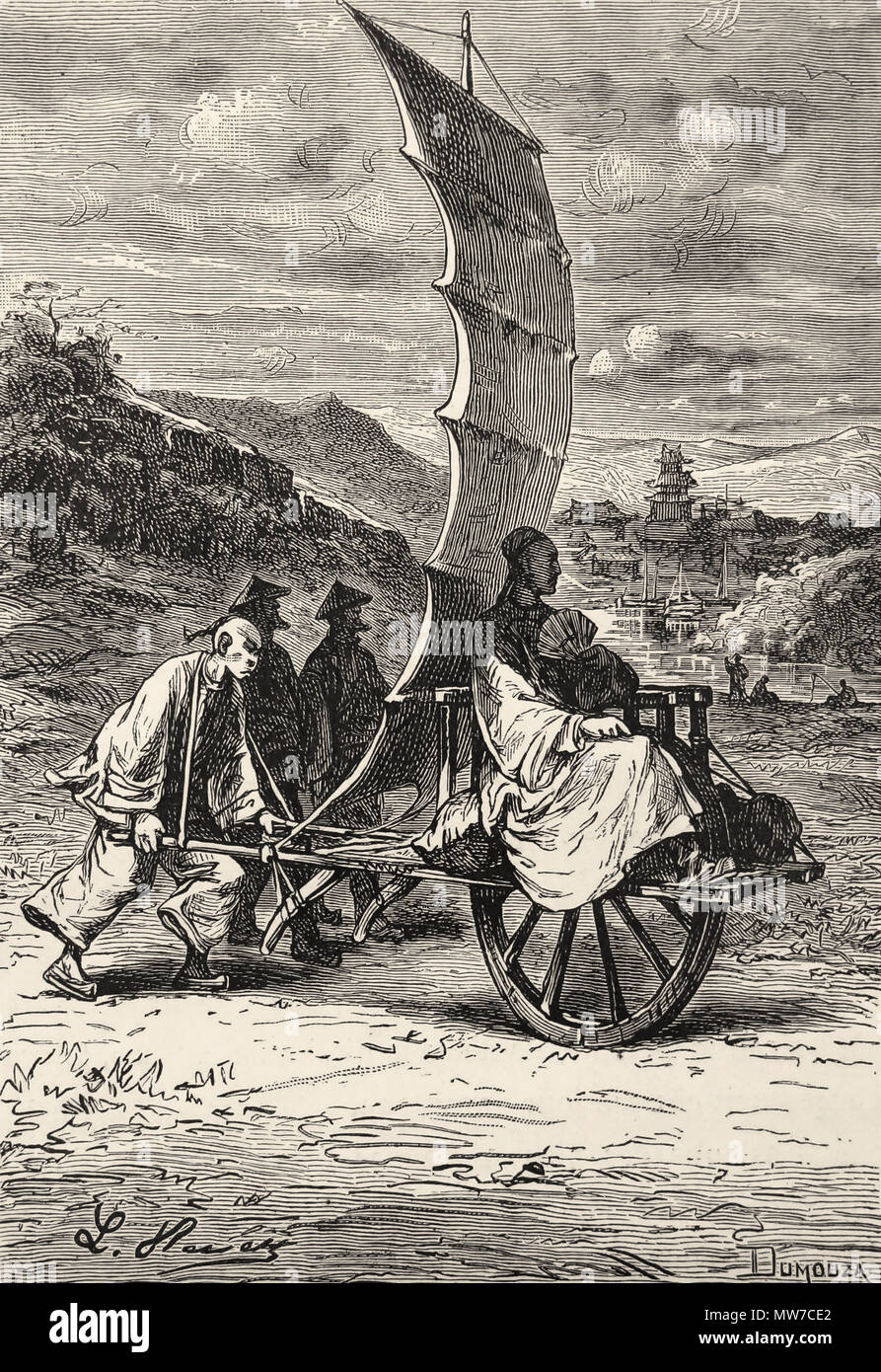 "Era nell'equipaggio' da L. Benet da 'tribolazioni di un Chinaman in Cina " di Jules Verne. Parigi: J. Hetzel, (1895) Foto Stock