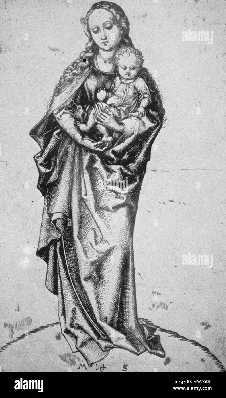 . Deutsch: Martin Schongauer, Die stehende Madonna mit dem Apfel, Kupferstich, Lehrs 39. 15 maggio 2006, 15:35:52. Martin Schongauer (1448-1491) Descrizione tedesco pittore e incisore, Data di nascita e morte nel 1450 circa 2 febbraio 1491 Luogo di nascita e morte Colmar Breisach posizione Lavoro Colmar Breisach competente controllo : Q155575 VIAF: 166391275 ISNI: 0000 0001 2128 7926 ULAN: 500028143 LCCN: N79021853 WGA: SCHONGAUER, Martin WorldCat 403 Martin Schongauer - Die stehende Madonna mit dem Apfel (L 39) Foto Stock