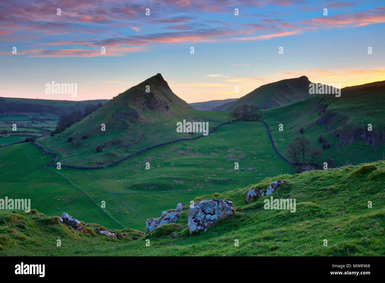 Parkhouse e Chrome colline nel Parco Nazionale di Peak District. Foto Stock