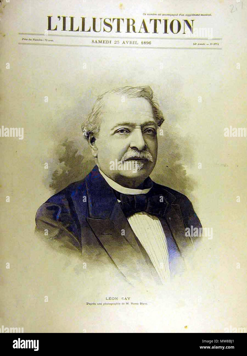 . Inglese: Léon dire (1826-1896) sul coperchio di L'illustrazione, 25 aprile 1896. Il 25 aprile 1896. Giornale contemporaneo 367 LeonSay Foto Stock