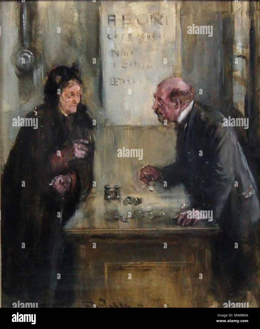 . Beim Optiker. Mischtechnik, undeutlich signiert. 31 x 25,5 cm . Data sconosciuta. Anonimo (illegibly firmato) 78 Beim Optiker Foto Stock . Beim Optiker. Mischtechnik, undeutlich signiert. 31 x 25,5 cm . Data sconosciuta. Anonimo (illegibly firmato) 78 Beim Optiker Foto Stock