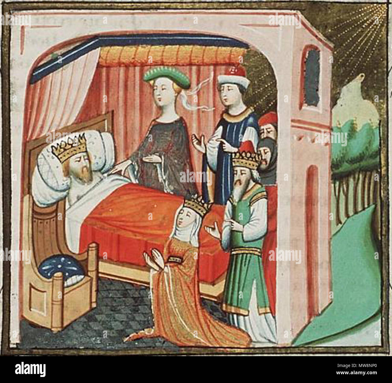 . Abisag al letto di David con Betsabea, Salomone e Nathan da una bibbia historiale (l'Aia, MMW, 10 A 19, fol. 33r), c. 1435 . circa 1435. Questo file è privo di informazioni sull'autore. 74 Bath-Sceba David Solomon Foto Stock . Abisag al letto di David con Betsabea, Salomone e Nathan da una bibbia historiale (l'Aia, MMW, 10 A 19, fol. 33r), c. 1435 . circa 1435. Questo file è privo di informazioni sull'autore. 74 Bath-Sceba David Solomon Foto Stock