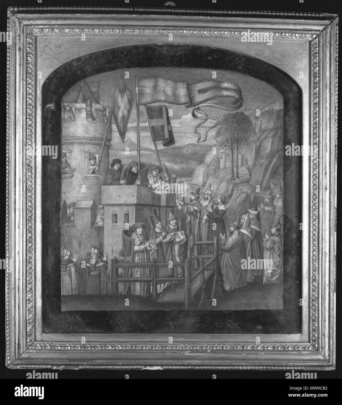 . Ingresso alla fortezza mistica . tra 1440 e 1460 100 Brooklyn Museum - Ingresso alla fortezza mistica - Alfonso de Spina Foto Stock