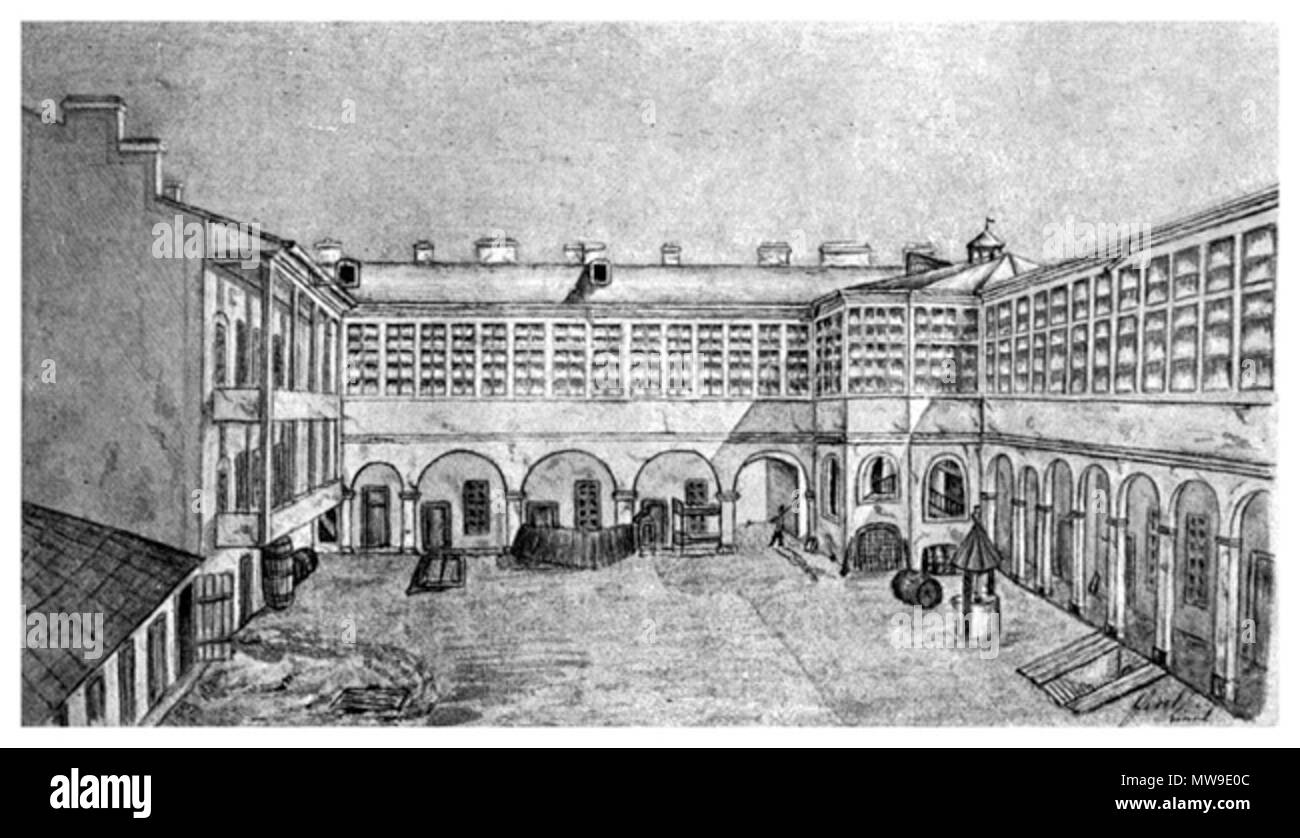 . Inglese: Bucarest, vecchia caserma . 1855. Questo file è privo di informazioni sull'autore. 103 Bucarest, vecchia caserma, 1855 Foto Stock