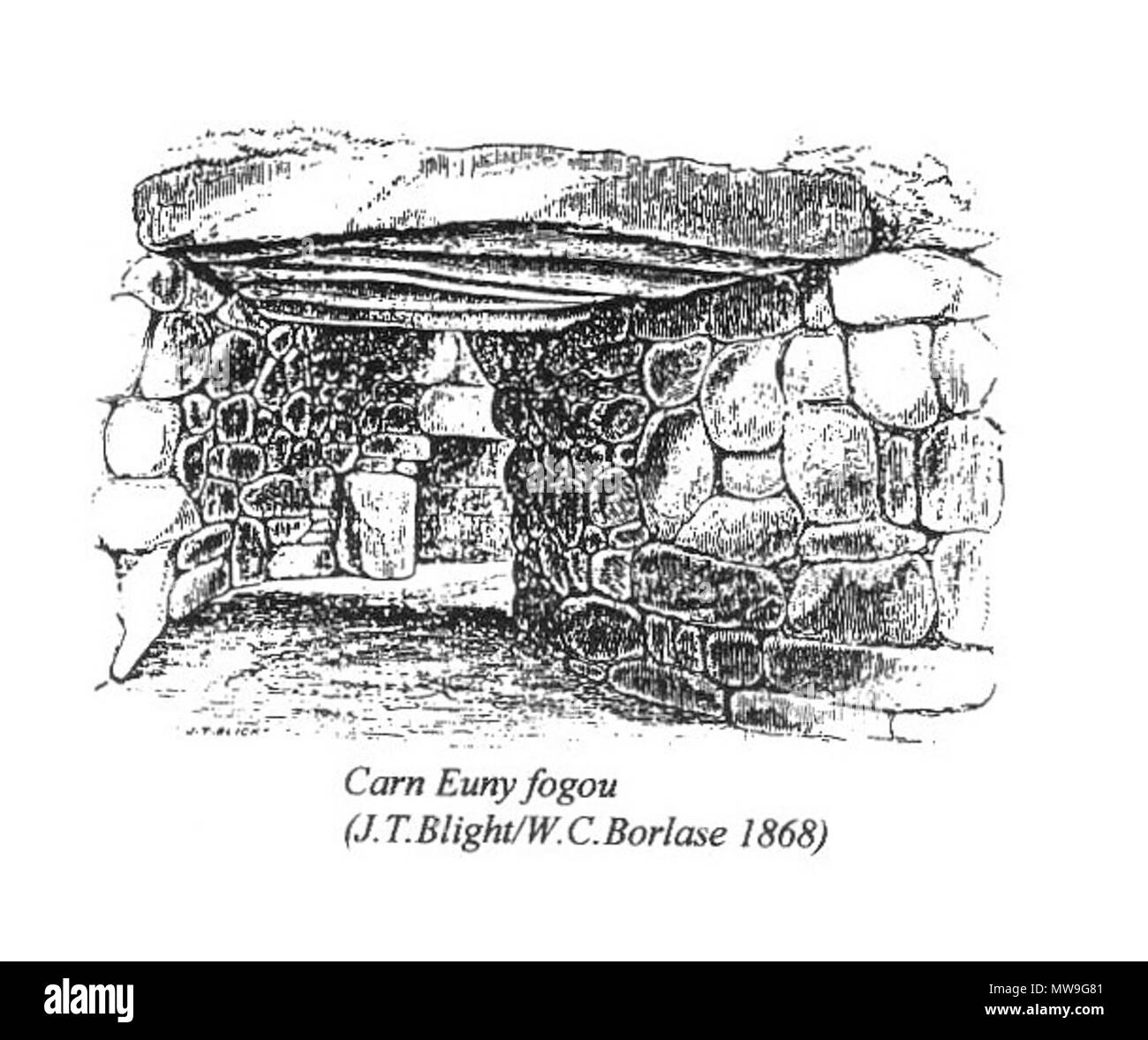 . Carn Euny - Sancreed - Penwith - Cornwall - REGNO UNITO . 1868. William Copeland Borlase (1848-1899) 115 Carneunyborlase Foto Stock