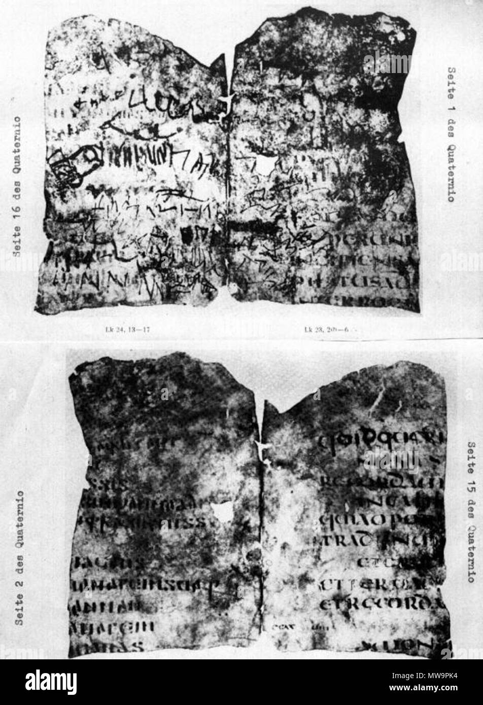 . Polski: Codex Gissensis, Gothic-Latin manoscritto del Nuovo Testamento . 5. secolo. Sconosciuto 136 Codex Gissensis, Gothic-Latin ms. Foto Stock