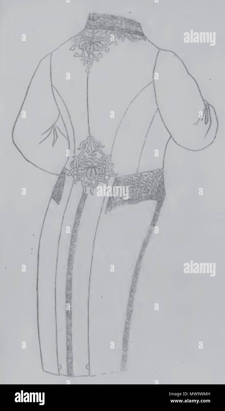 . 日本語: 勅任官大礼服（明治19年12月4日宮内省達甲第15号） Inglese: Tipo 1886 Corte uniforme per funzionario di governo di classe 1 e 2 . 明治19年12月4日. 日本国政府 145 Corte uniforme 1886 02 Foto Stock