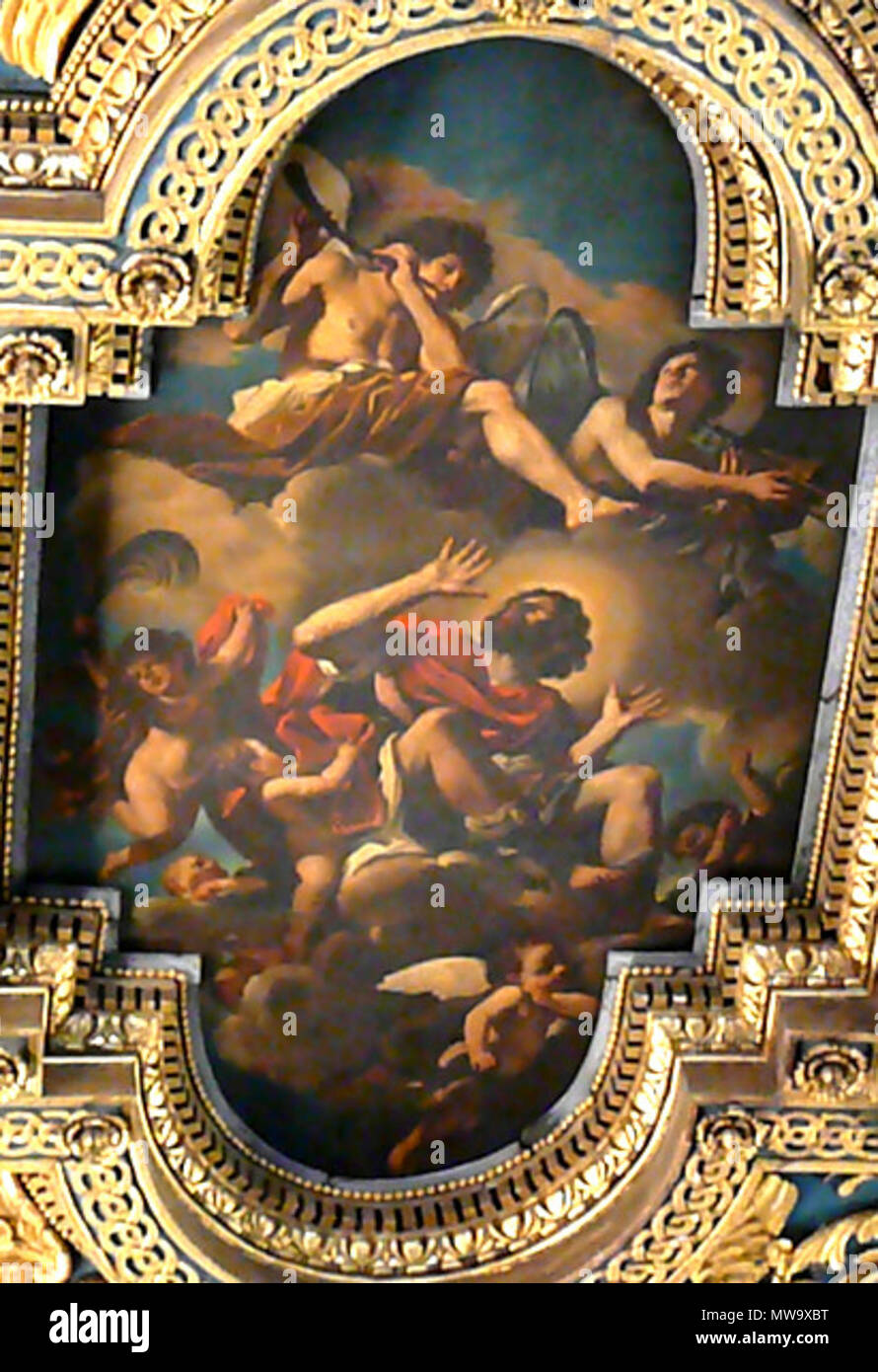 . Inglese: " La gloria di San Crisogono' nella chiesa titolare di San Crisogono in Roma. Il 28 luglio 2011. Guercino 146 CrisogonoBarbieri Foto Stock