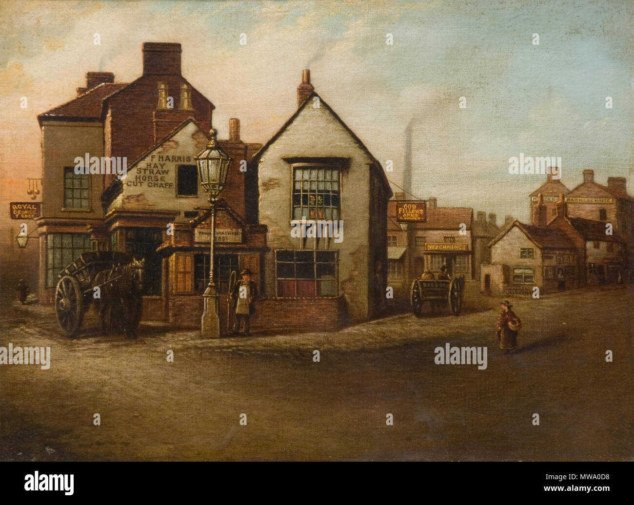 . Inglese: la pittura di olio da un artista sconosciuto nella nuova galleria d'arte Walsall collezione permanente. La posizione è molto vicino a dove la galleria si trova attualmente. Data sconosciuta. Sconosciuto 612 Città banca di estremità Foto Stock