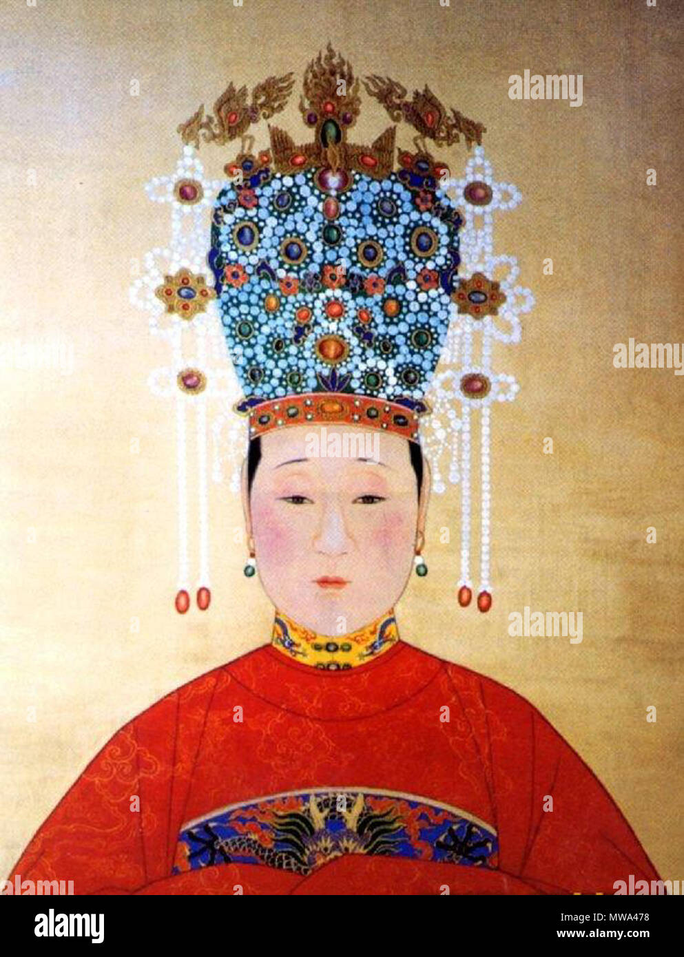 . Il funzionario ritratto imperiale della Dinastia Ming's imperatrice . La Dinastia Ming. Pittore imperiale 127 cinese della dinastia Ming Imperatrice Xiaojingxian Foto Stock