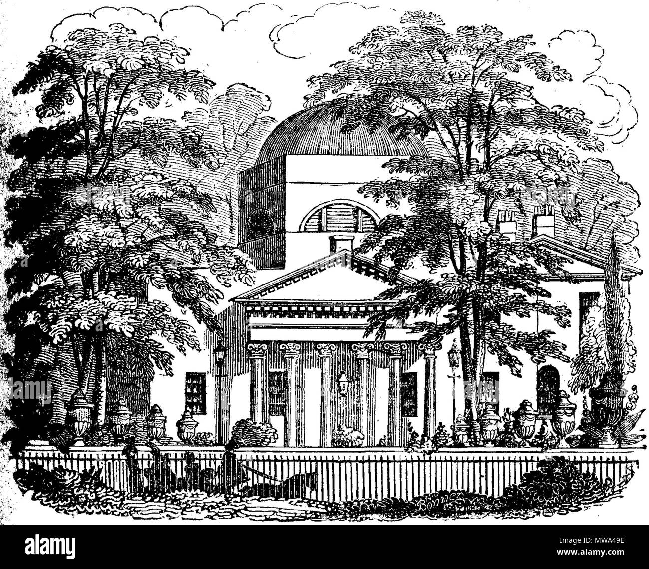 . Inglese: Chiswick House lo specchio della letteratura, divertimento e istruzione, Vol. 10, n. 269, Agosto 18, 1827 . Questo file è privo di informazioni sull'autore. 127 Chiswick House Foto Stock