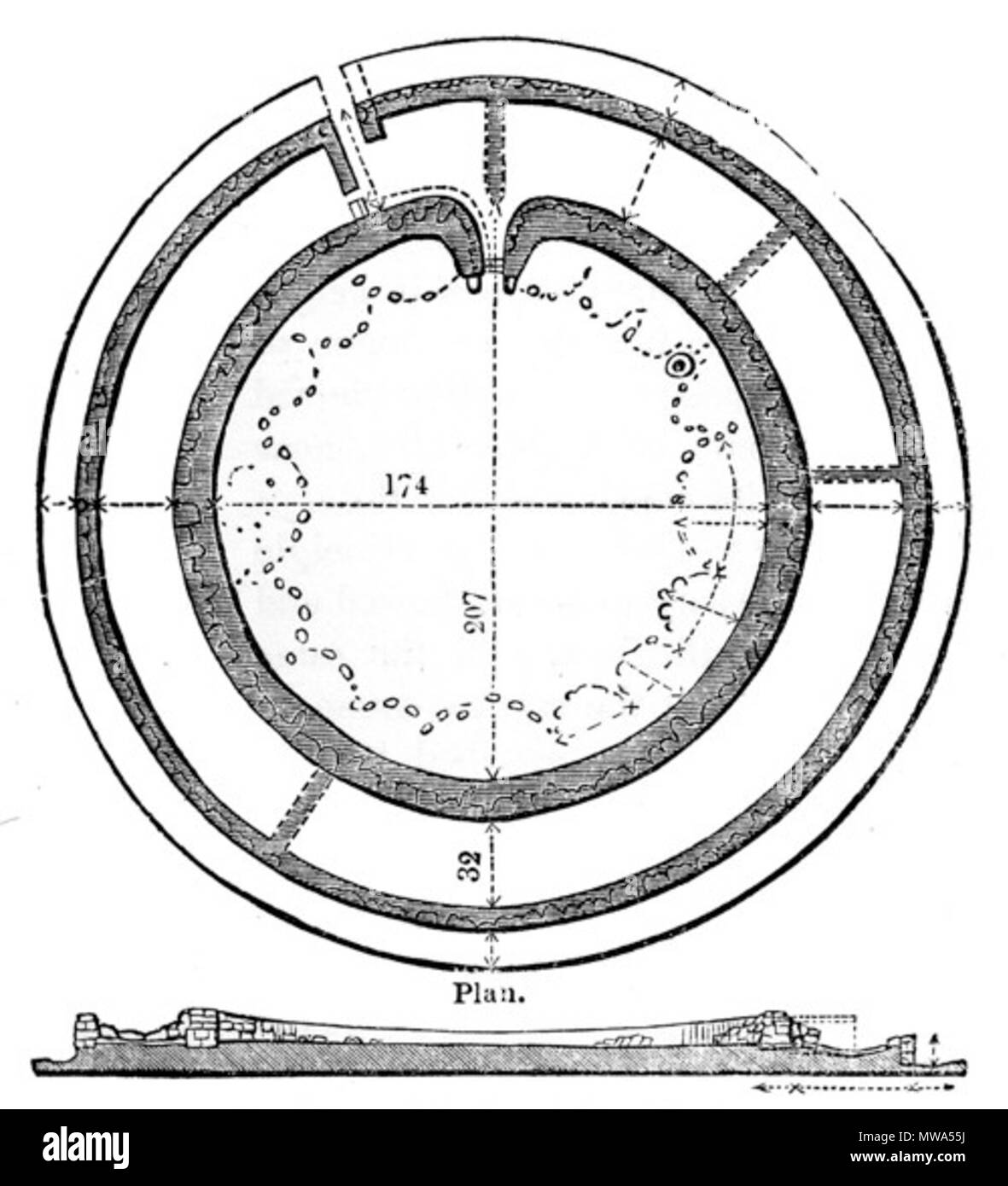 . Chun Castle - Morvah - Cornwall - Inghilterra . 1845. Charles Knight 130 Chuncastleknight Foto Stock