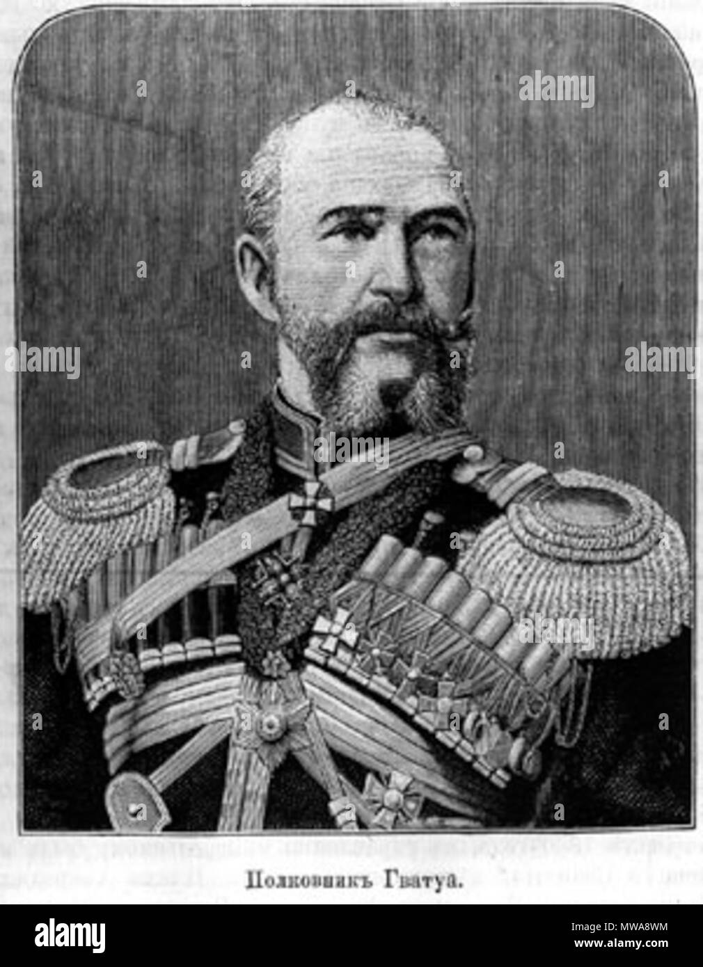 . Inglese: Colonnello Gvatua, un funzionario Georgiano in Imperial esercito russo ქართული: გიორგი გვათუა/გიორგი გვატუა . circa 1885. Sconosciuto 138 Colonnello Gvatua Foto Stock