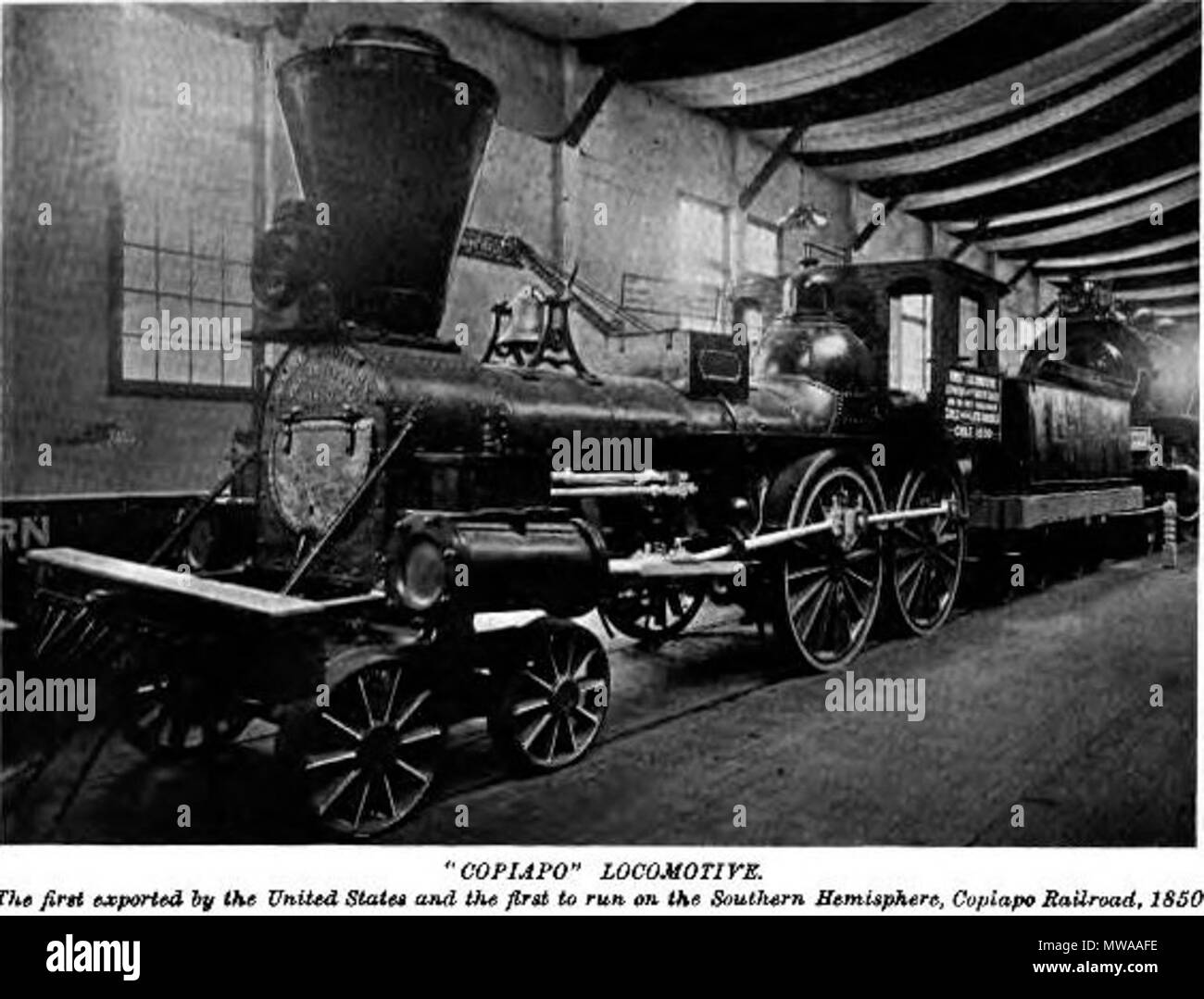 . Español: locomotora en Copiapó desde 1956 . 11 marzo 2013, 20:42:27. Governo del Cile, 1901 142 Copiapo locomotora Foto Stock