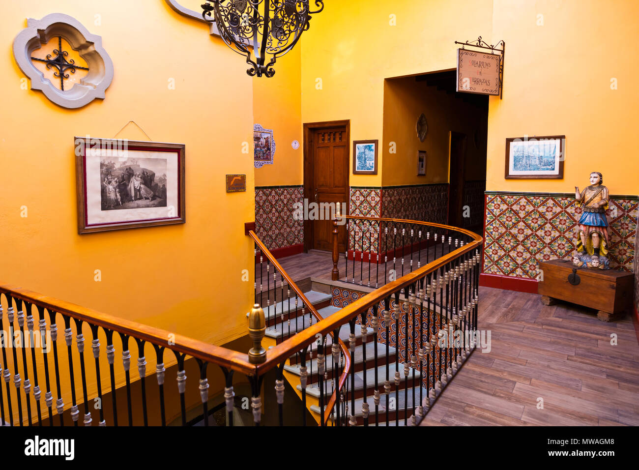 Interno del CLASSIC HOTEL POSADA DE SANTA FE - Guanajuato, Messico Foto Stock