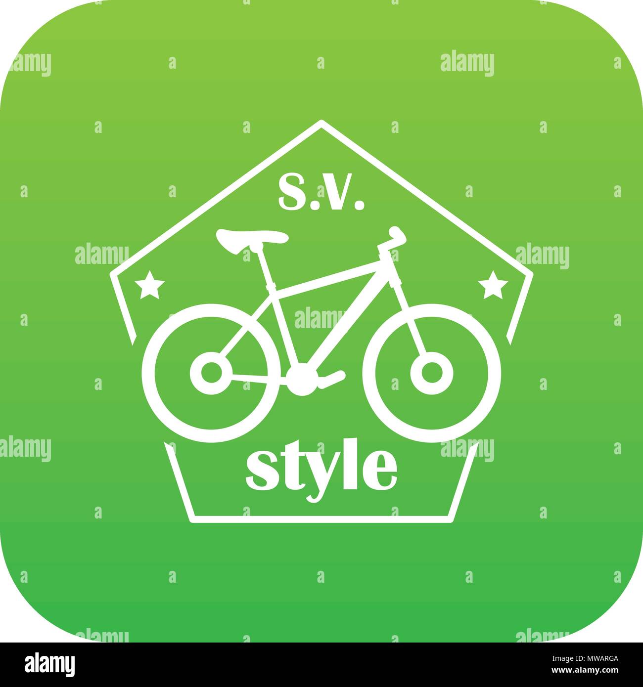 SV bike icona di stile Vettore verde Illustrazione Vettoriale