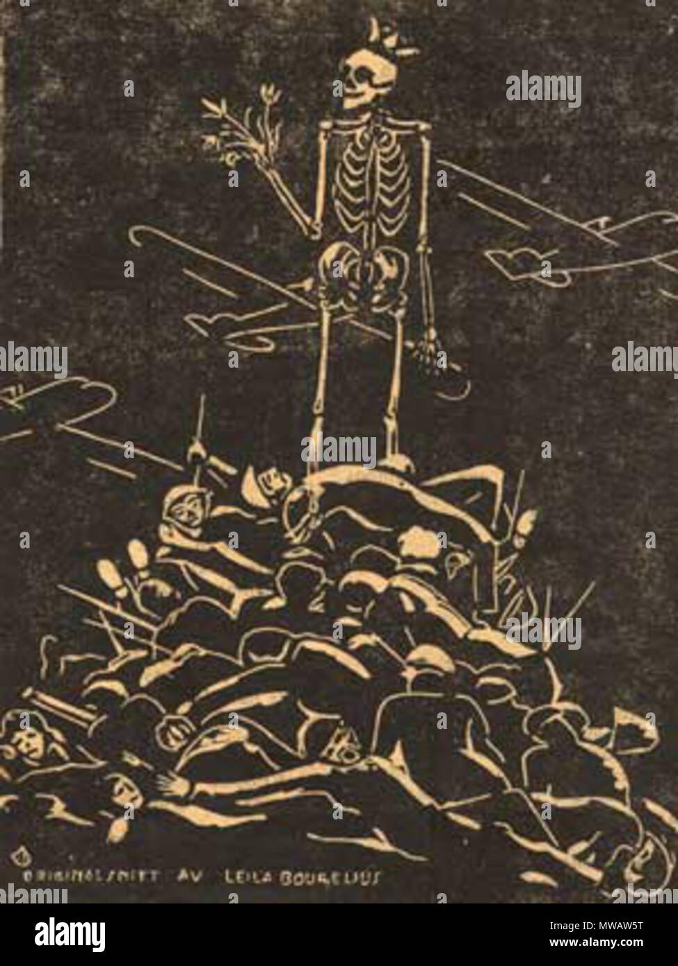 . Alegoria da Morte . 1935. Sconosciuto 122 carica, jornal una Plebe (1935) Foto Stock