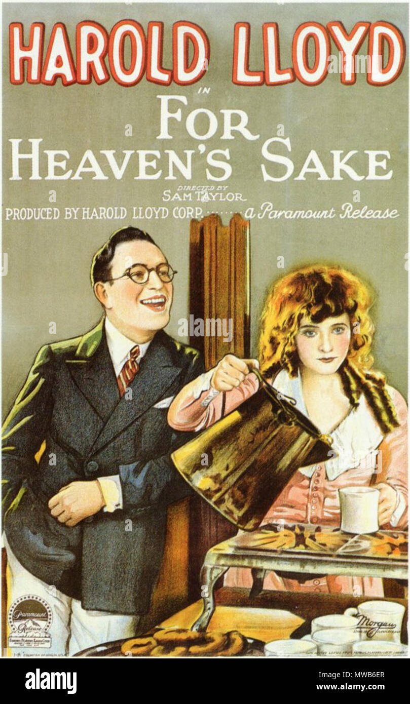. Русский: Постер к фильму 'По воле небес' (1926, реж. Сэм Тейлор). Inglese: il poster del film per amor del cielo (1926, dir. Sam Taylor). 15 maggio 2014, 23:40:50. La Harold Lloyd Corporation 212 ForHeavensSakePoster Foto Stock