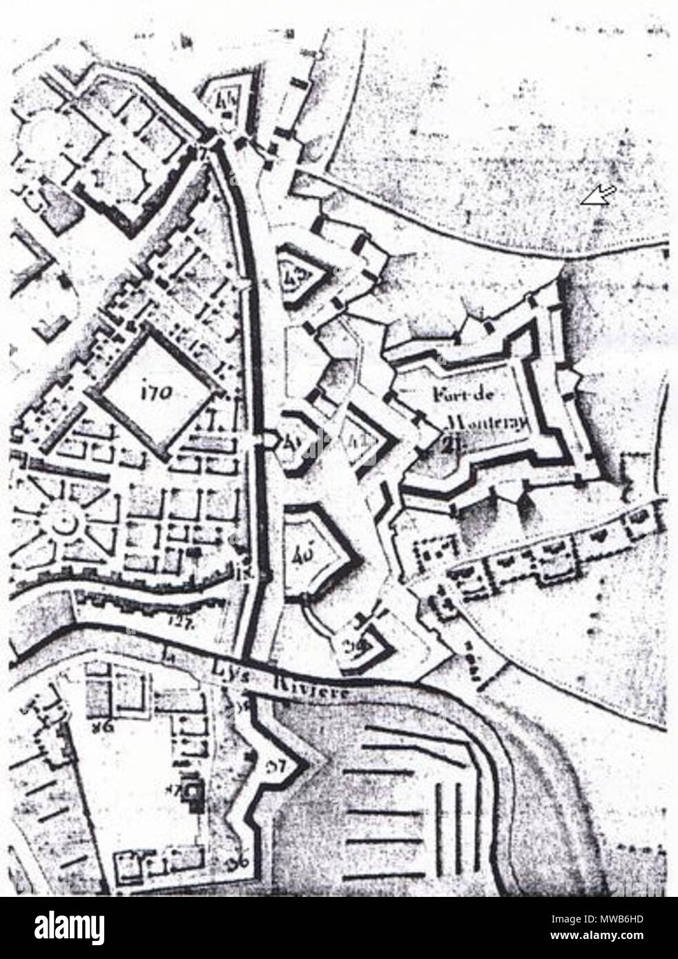. Inglese: Fort Monterey, Atlas Malfeson, 1756 . Il 20 marzo 2012. Atlas Malfeson, 1756 212 Fort Monterey, Atlas Malfeson, 1756 Foto Stock