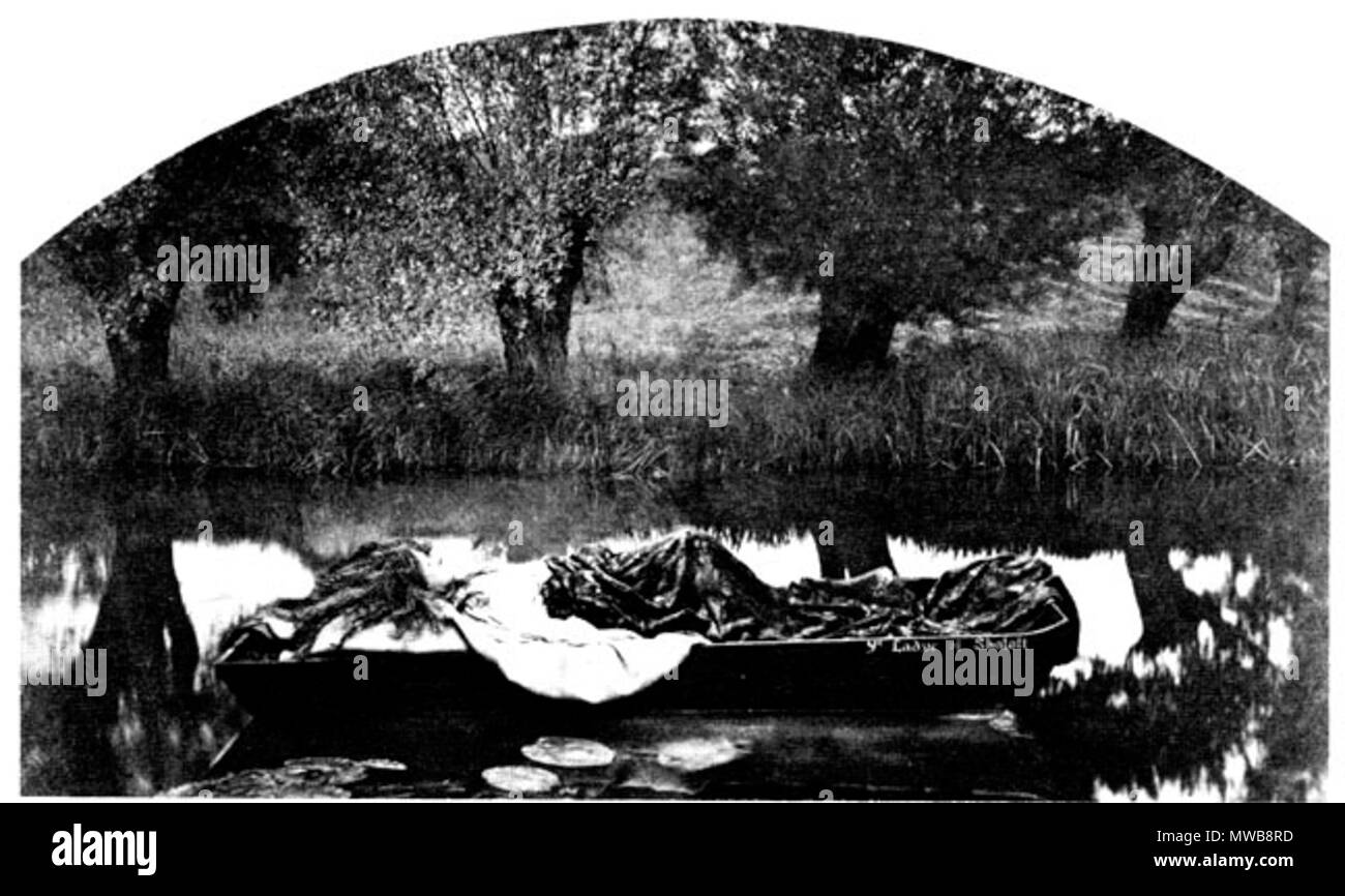 . Inglese: la signora di Shalott. Albume stampa da due lati negativi, 12 x 10 in. (30,4 x 50,8 cm.). Non firmate. L'Harry Ransom Humanities Research Center, University of Texas (ace. no.964:057:068) Helmut Gernscheim collezione. 1861. Henry Peach Robinson (1830-1901) 274 Henry Peach Robinson, Signora di Shalott Foto Stock