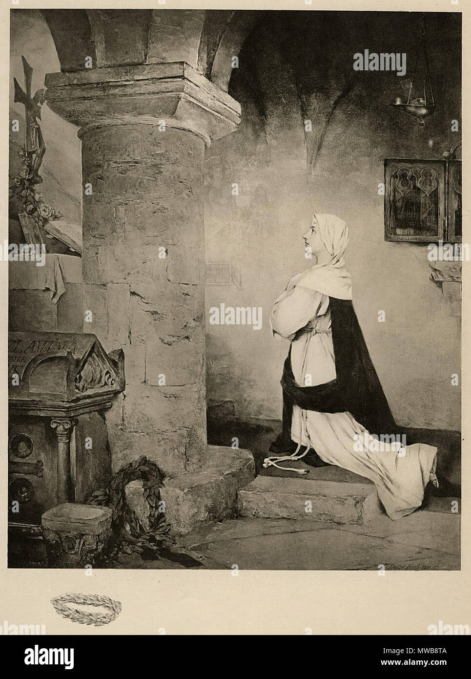 . Inglese: fotoincisione pubblicato nel 1893 . 1893. David Dalhoff Neal (1838-1915) nomi alternativi David Neal Descrizione pittore americano artista americano, Data di nascita e morte 20 Ottobre 1838 2 maggio 1915 Luogo di nascita e morte Autorità di Monaco di Baviera : controllo Q5232798 VIAF: 95843842 ULAN: RKD 500026278: 58986 Haskell Publishing Company 154 DDNealConsolation Foto Stock