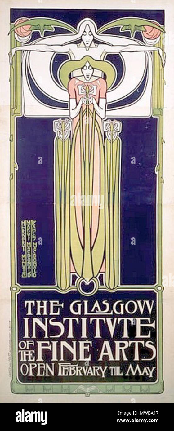 Poster per il Glasgow Istituto di Belle Arti . 1896. Frances MacDonald  McNair 214 Frances MacDonald - Glasgow - Istituto di Belle Arti Foto stock  - Alamy