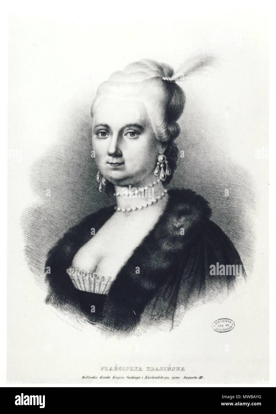 . Polski: Franciszka Krasińska (1742-1796) . Xix secolo. Fabian Sarnecki 216 Franciszka1 Foto Stock