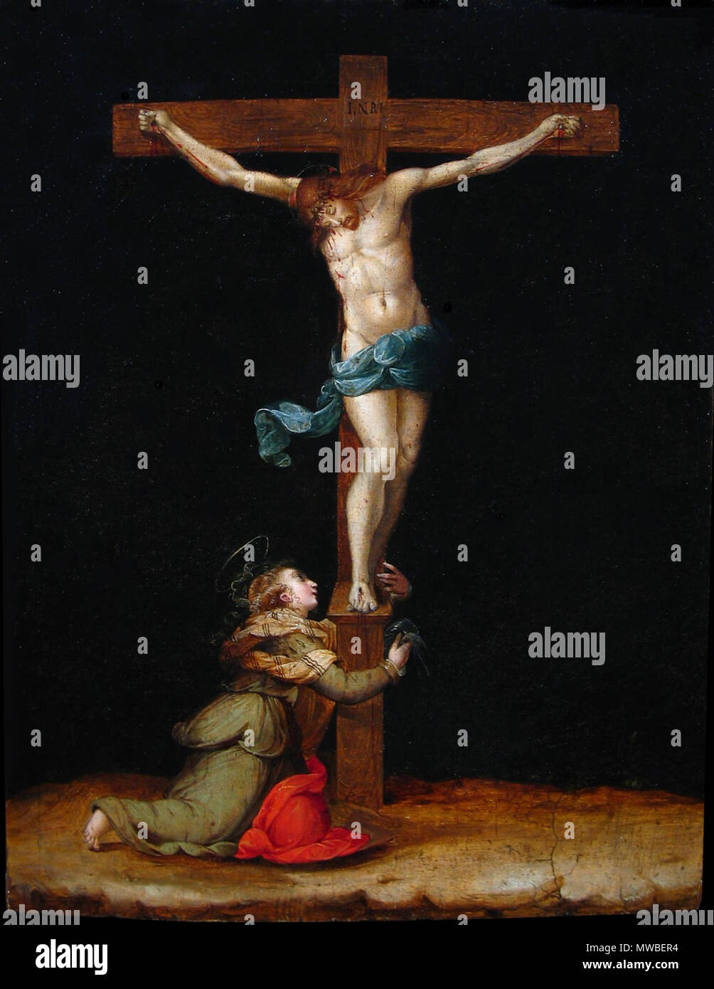 . Crocifissione con Magdalena . Niccolò Betti 442 Niccolo Betti Crucifijo con la Magdalena Olio su tavola, cm 56,5 x 44 Piacenti Art Gallery Florencia Foto Stock