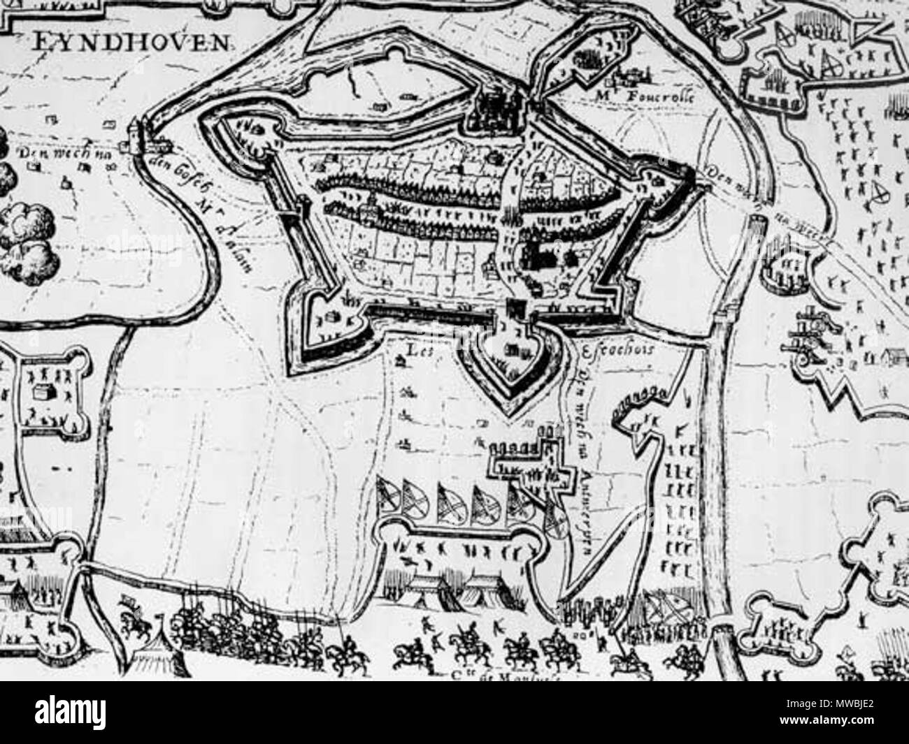 . Nederlands: Eindhoven rond 1500 . 19 luglio 2007 (originale data di caricamento) (Testo Originale : ca. 1500). Sconosciuto uploader originale era Michiel1972 presso nl.wikipedia 181 Eindhoven1500 Foto Stock